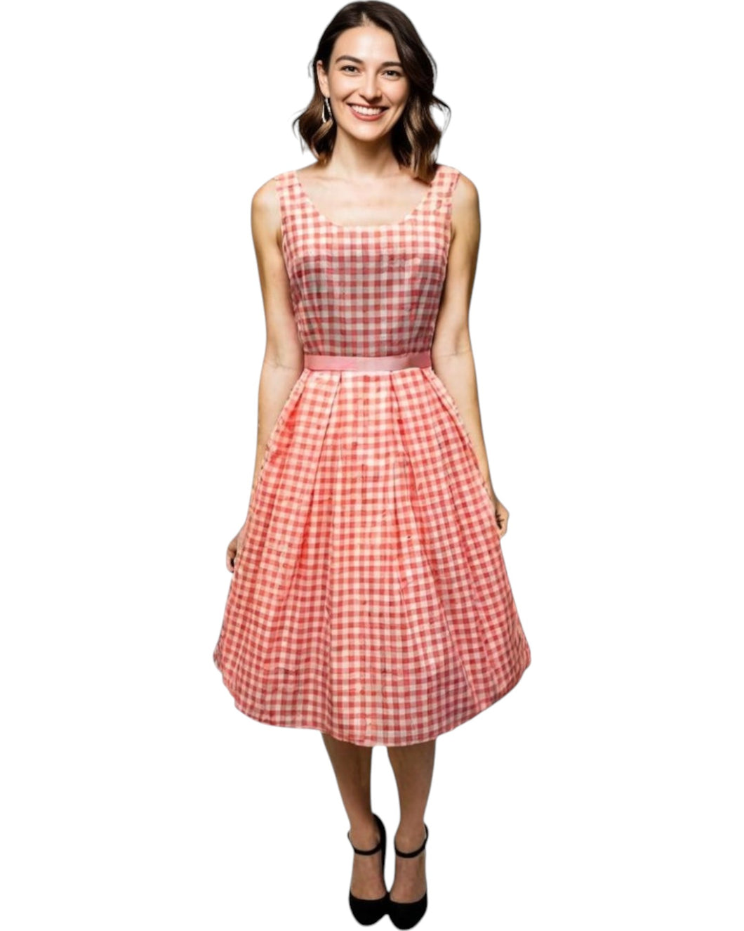 Barbie Inspired Pink and White Gingham Dress