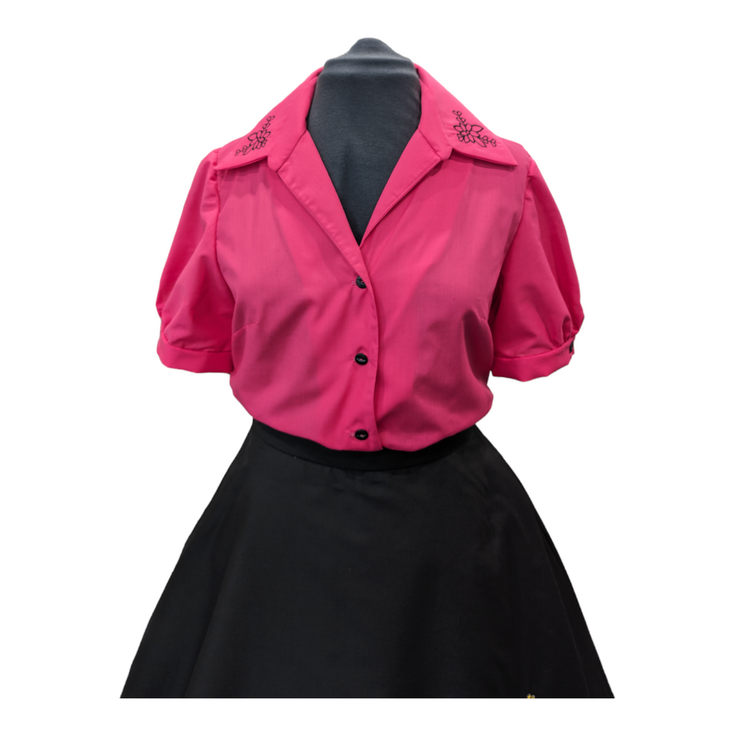 Hot Pink Classic Retro Blouse