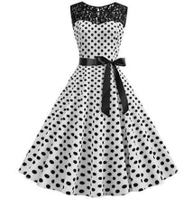 Load image into Gallery viewer, Lace and Polka Dot Vintage Dress, choose from 5 Colours
